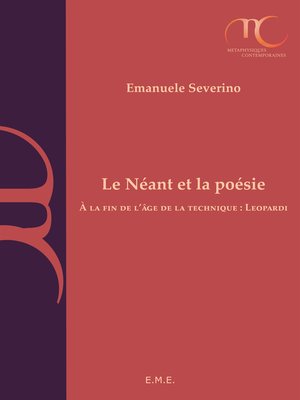 cover image of Le Néant et la poésie